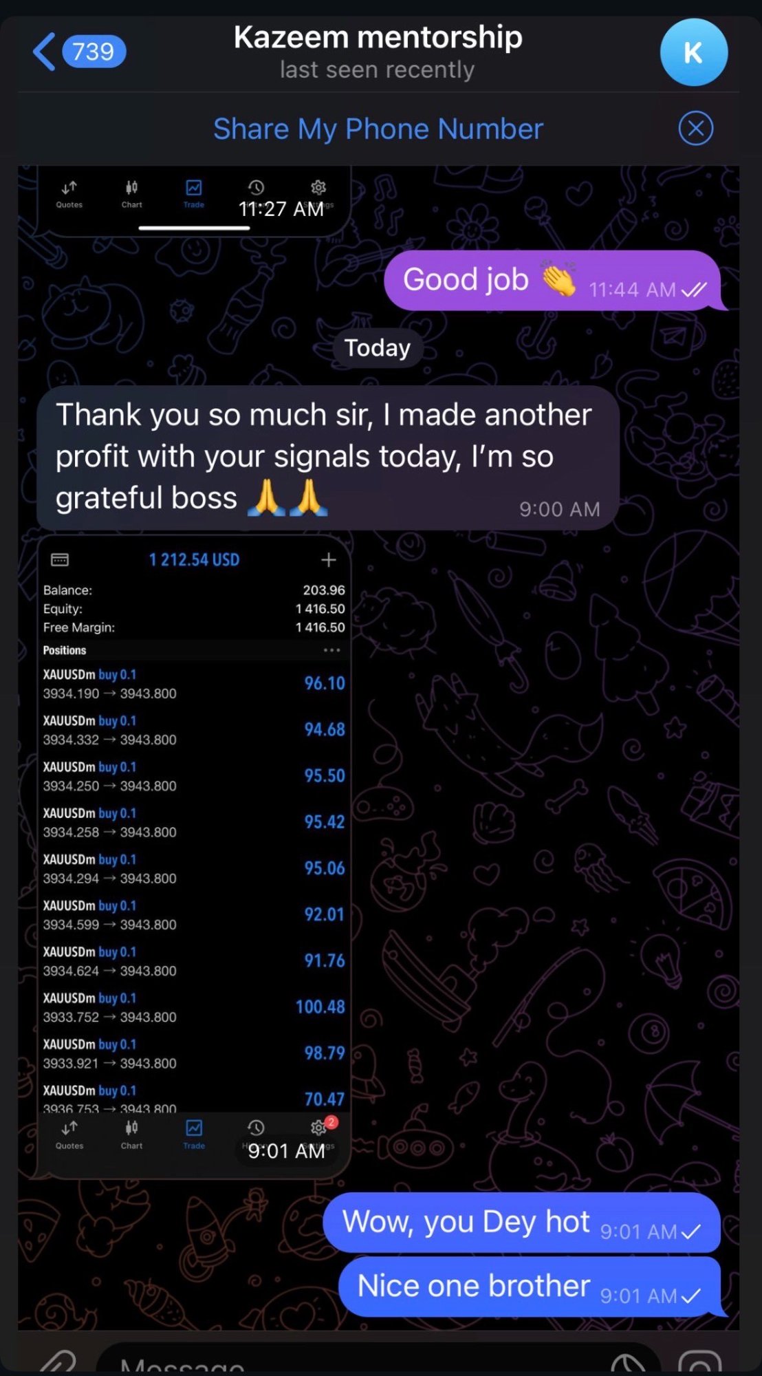 Student result screenshot