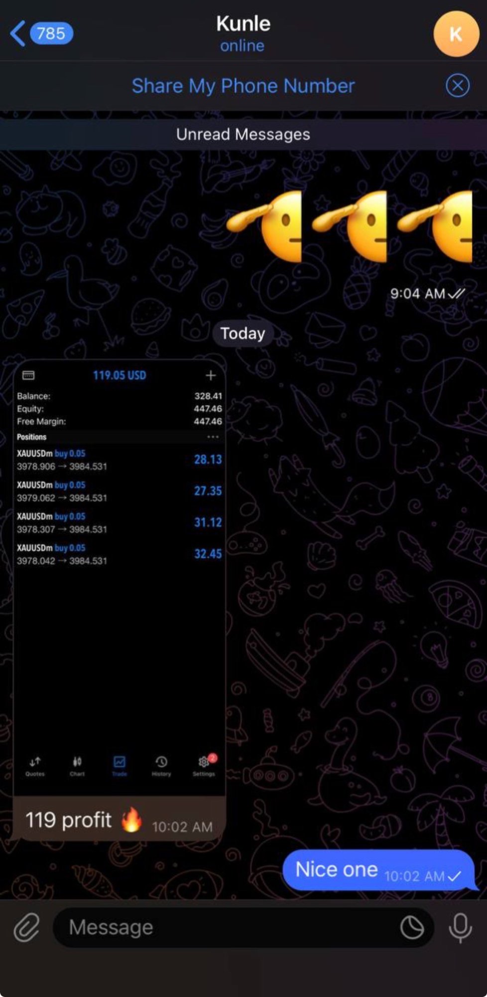 Student result screenshot